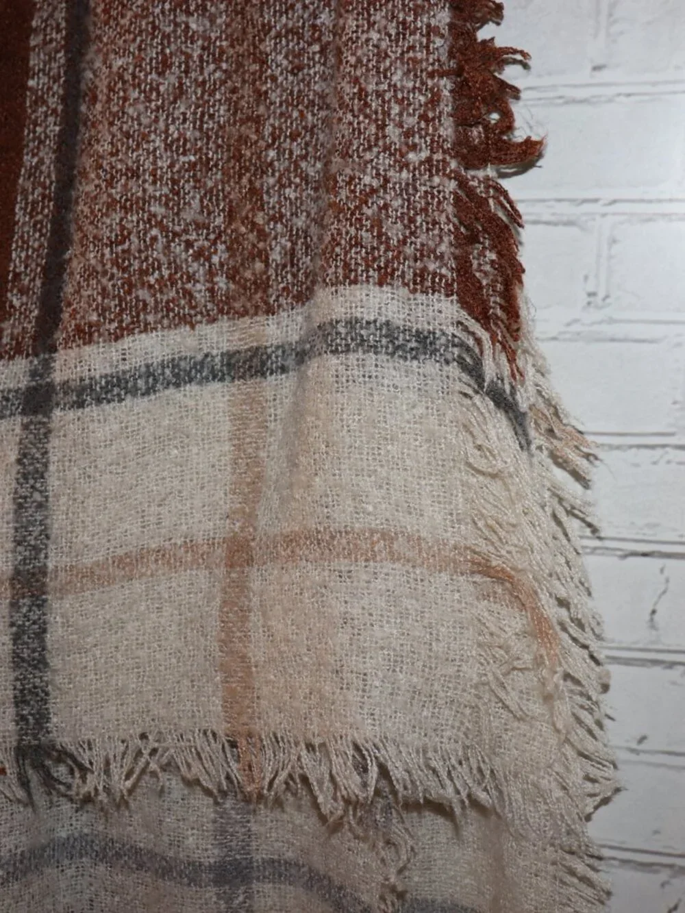 🤎 Plaid Fringe Throw Blanket · 50